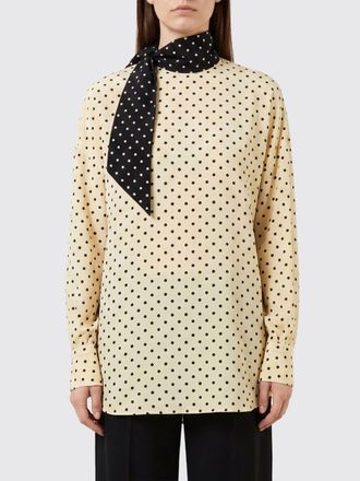 Valentino Garavani Blusa a pois in seta con colletto a fusciacca