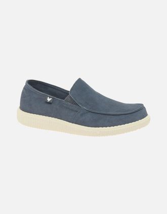 Walk In Pitas Walk In Pitas Mens Slip On Washed Mens Canvas Shoes - Navy - Size: 10