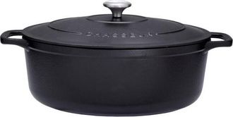 Invicta casseruola ovale in ghisa smaltata 35cm nera - puc473501 - chasseur