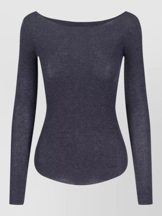 Isabel Marant boat neck long sleeve ribbed knit top