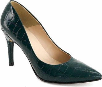 Andrea Womens Croc Pump Heel In Green