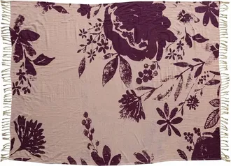 Creative Co-op Two-Sided Cotton Double Cloth Throw In Mauve