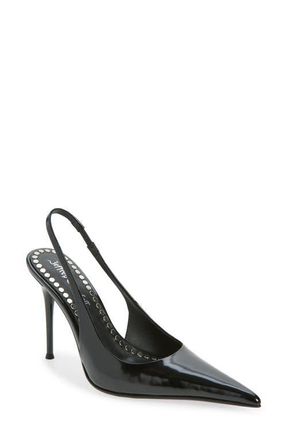 Jeffrey Campbell You Wish Slingback Pump in Black Box Silver at Nordstrom, Size 5.5