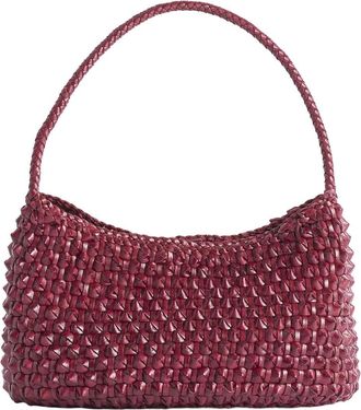 Dragon Diffusion Basil Cactus Bordo Woven Leather Shoulder Bag
