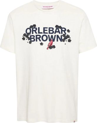 Orlebar Brown Mens Plum Blossom Classic Tee In White Sand/night Iris