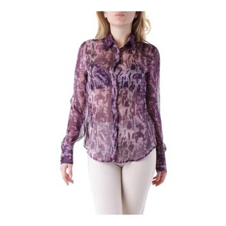 John Richmond Shirts, female, Purple, Size: S Silk Blouse