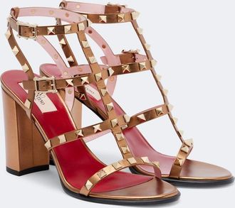 Valentino Garavani Rockstud metallic leather sandals