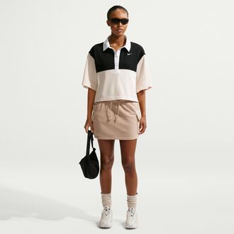 Nike Womens Nike Sportswear Phoenix Fleece Mid-Rise Cargo Miniskirt in Brown | IU7872-286