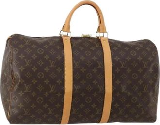 Louis Vuitton Pre-owned Boston Bag - Dames - Vintage Weekendtas - Bruin - ONE Size - Leer - Vintage