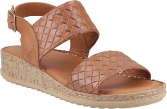 Hush Puppies Ebony Gevlochten Leren Dames Tan Sandalen