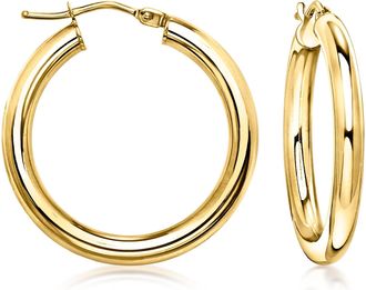Ross-Simons Italian 3mm 10kt Yellow Gold Hoop Earrings