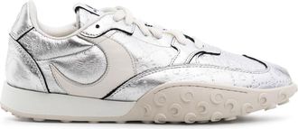 Marine Serre MS Rise laminated sneakers - women - Leather - 36 - Silver