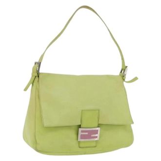 Fendi Pre-owned Leather Shoulder Bag - Dames - Pre-owned - Groen - Maat: ONE Size Leer