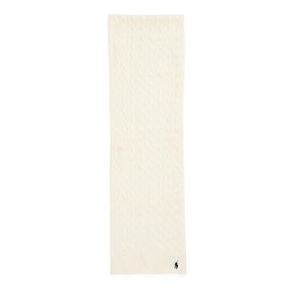 Ralph Lauren Accessoires, Dames, Beige, ONE Size, Wol, Cr&egrave;mekleurige Polo Ralph Lauren Cable Scarf