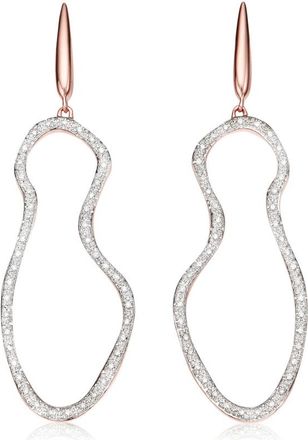 Monica Vinader Rose Gold Riva Pod Cocktail Earrings Diamond