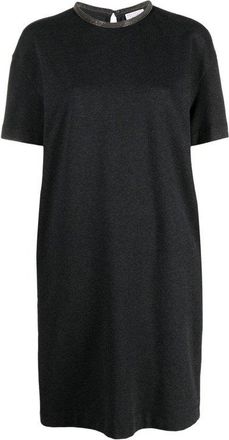 Brunello Cucinelli Gray Cotton Casual Womens Dress