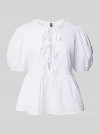 Pieces Relaxed Fit Tunika in Wickeloptik Modell JOLLY in Weiss, Gr&ouml;&szlig;e XL