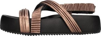 Patrizia Bonfanti Nico Plisse - Dames - Sandalen - Bruin - 37 EU - Leer - Schoenen