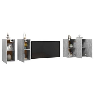 Berkfield Home TV Cabinets 4 pcs Concrete Grey 30.5x30x60 cm Engineered Wood