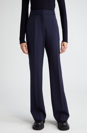 Max Mara Agami Virgin Wool Pants in Navy at Nordstrom, Size 10