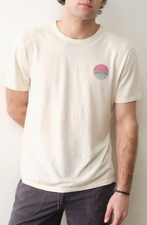 Marine Layer Relaxed Fit Hemp & Cotton Graphic T-Shirt in Whitecap at Nordstrom, Size Xx-Large