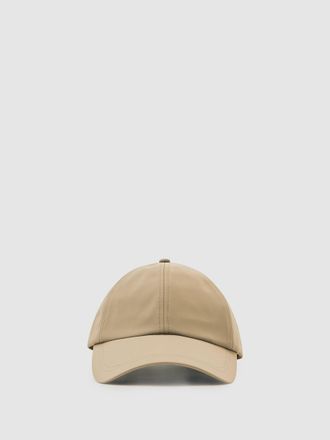 Reiss Mushroom Brown Embroidered Logo Tech Baseball Cap