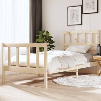 Berkfield Home Bed Frame 90x190 cm Single Solid Wood in Brown