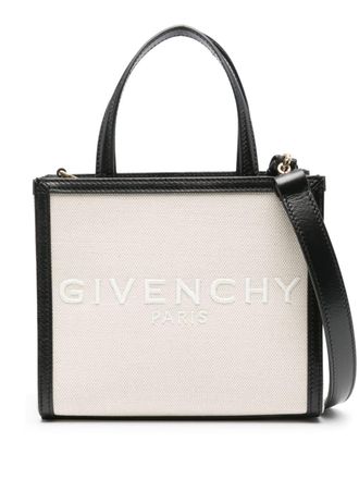 Givenchy G Tote canvas mini bag - women - Cotton/Flax/Polyurethane - One Size - Neutrals