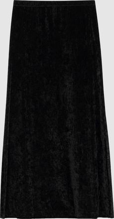 Jeanne Vouland Jupe Roky Resille Effet Velours Noir