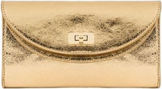 Sandro Mambo metallic leather clutch in Gold at Nordstrom, Size Medium