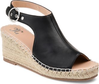 Journee Collection Women & apos;s Crew Medium and Wide Width Espadrille Wedge Sandals