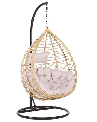 Beliani Silla colgante con soporte natural