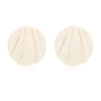 Chlo&eacute; Pleats Clip-On Oorbellen - Dames - Oorbellen - Beige - ONE Size - Accessoires