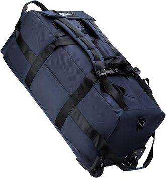 Generic Compatible For 80L Rolling Duffle Bag with Wheels 31 Heavy-Duty Foldable Travel Duffel Wheeled Luggage with Shoulder Strap(Blue)