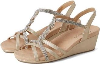 Life Stride Miami Womens Sandals Platino Gold : 9.5 M (B), Faux Leather