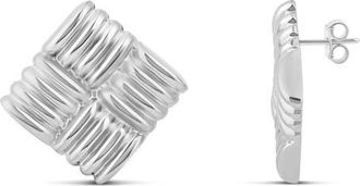 SHYMI Textured Square Statement Earrings in Silver at Nordstrom