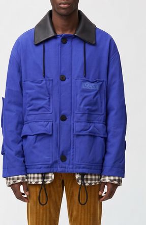 Loewe Giacca utility in tessuto tecnico con cappuccio e collo in pelle
