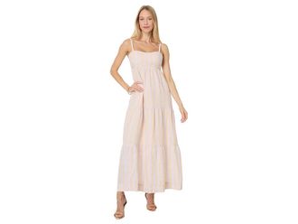 Lilly Pulitzer Javanne Linen Maxi Dress Womens Dress Lilac Opal Island Secrets Stripe : 14