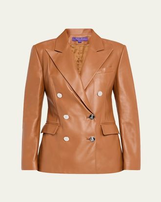 Ralph Lauren Collection Camden Leather Double-Breasted Jacket