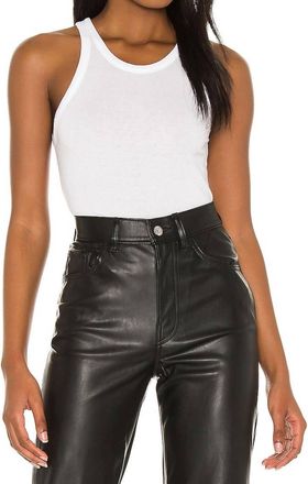 Monrow Ribbed Tank Top In White