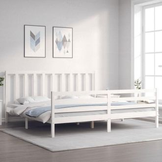 vidaXL Vidaxl - Estructura De Cama Sin Colch&oacute;n Madera Maciza Blanca 200x200 Cm