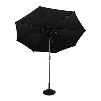 MonsterShop LED Tilt Parasol 2.7m With Tilt Base - Black