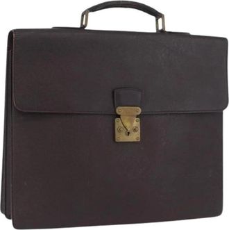 Louis Vuitton Pre-owned Taiga Leather Business Bag - Dames - Vintage Handtas - Zwart - ONE Size - Leer - Vintage