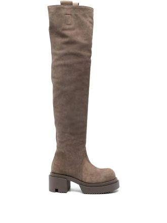 Rick Owens 70 mm Wader Bogun overknee laarzen - Bruin