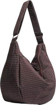 Generic Trendy Waffle Bag for Women, Large Capacity Lazy Casual Tote, Everyday Slouchy Minimalist Soft Canvas Shoulder Crossbody(Coffee Color)