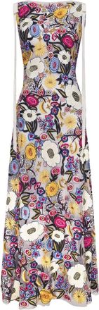 Rachel Gilbert Lyra floral-embroidery gown - women - Nylon - 1 - White