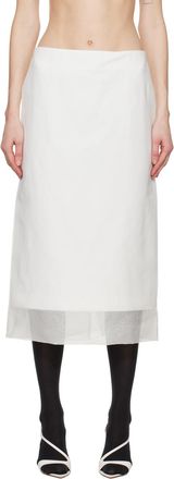 Alessandra Rich Ribbed Stretch Wool And Cashmere Midi Skirt