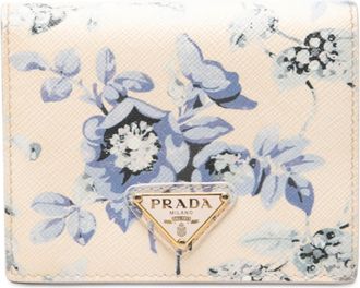 Prada Blue Pink Leather Wallet (Bi-Fold) (Pre-Owned)