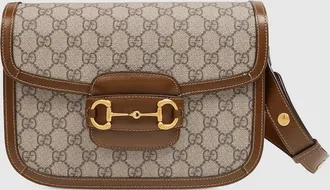 Gucci Horsebit 1955 Medium Shoulder Bag, Beige, GG Canvas