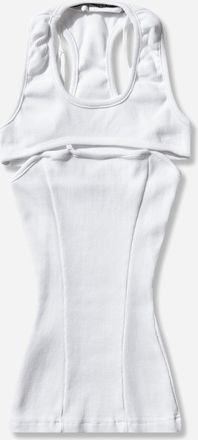 Ottolinger Women s Split Racerback Rib Tank Top White